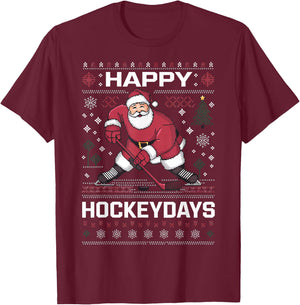 Happy Hockey Days Hockey Player T-Shirt - T-Shirt | Maroon