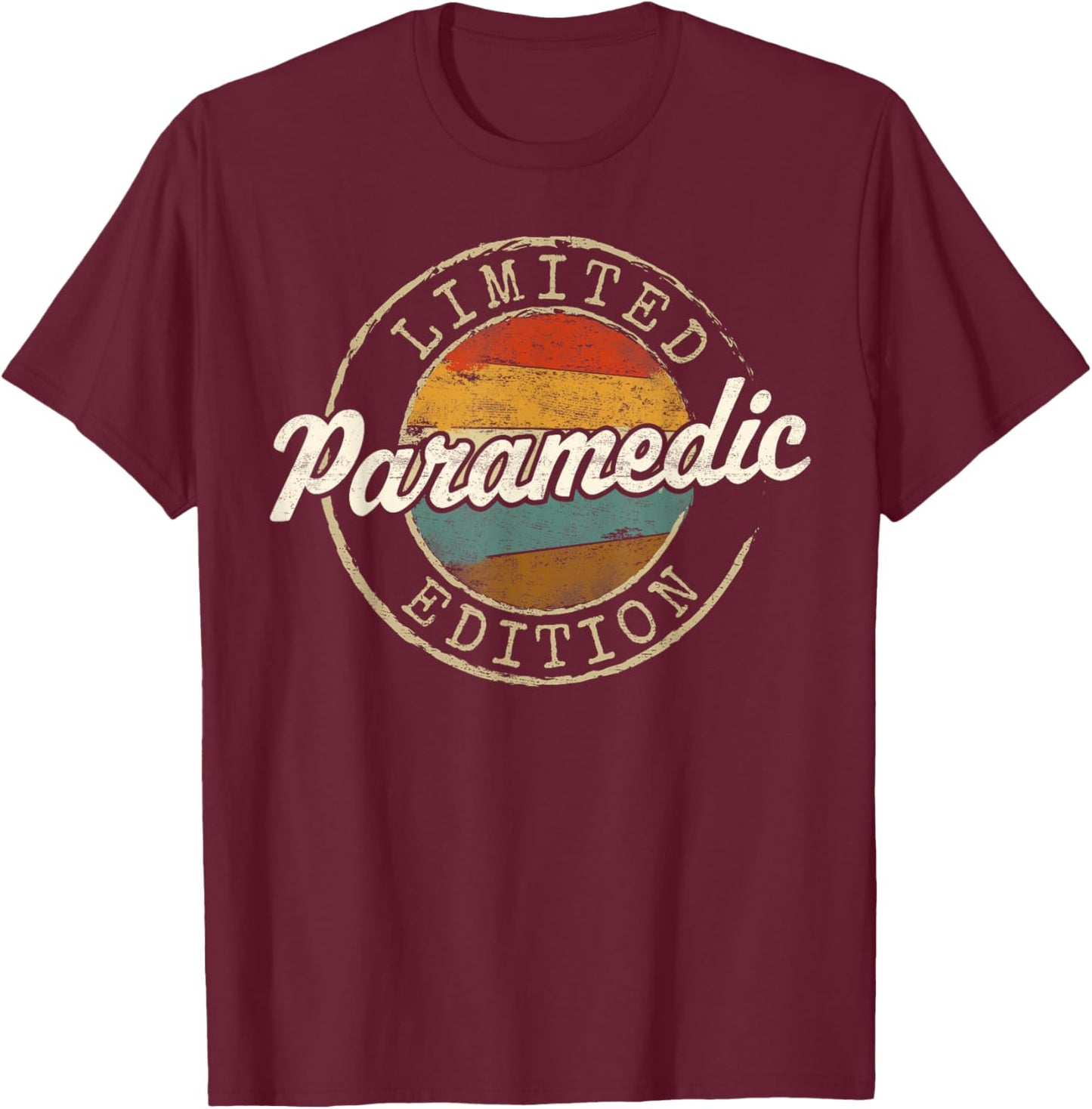 Paramedic Limited Edition Vintage Stamp EMS T-Shirt - T-Shirt | Maroon