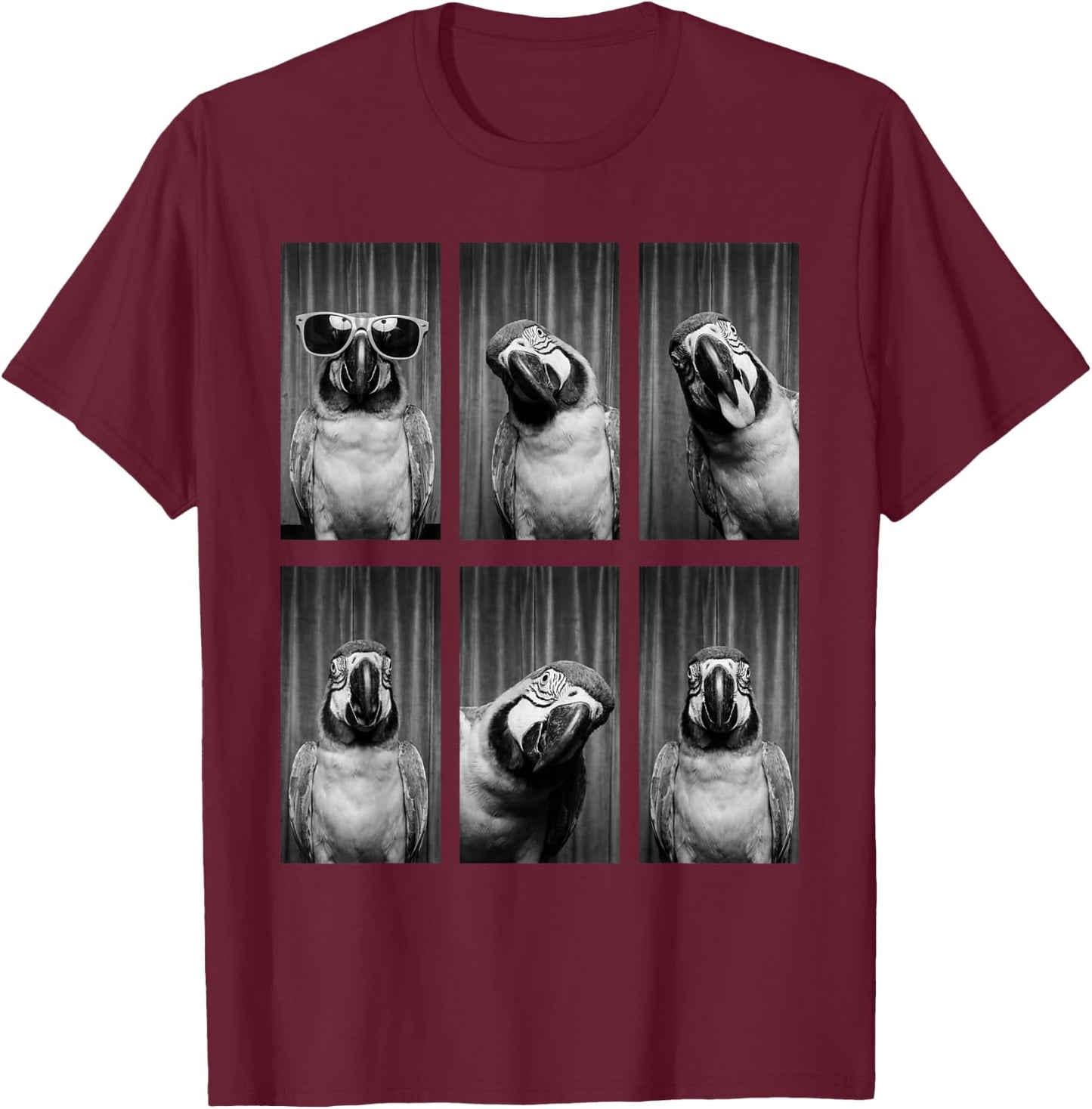 Parrot Photobooth Bird Funny Animal Portrait T-Shirt - T-Shirt | Maroon