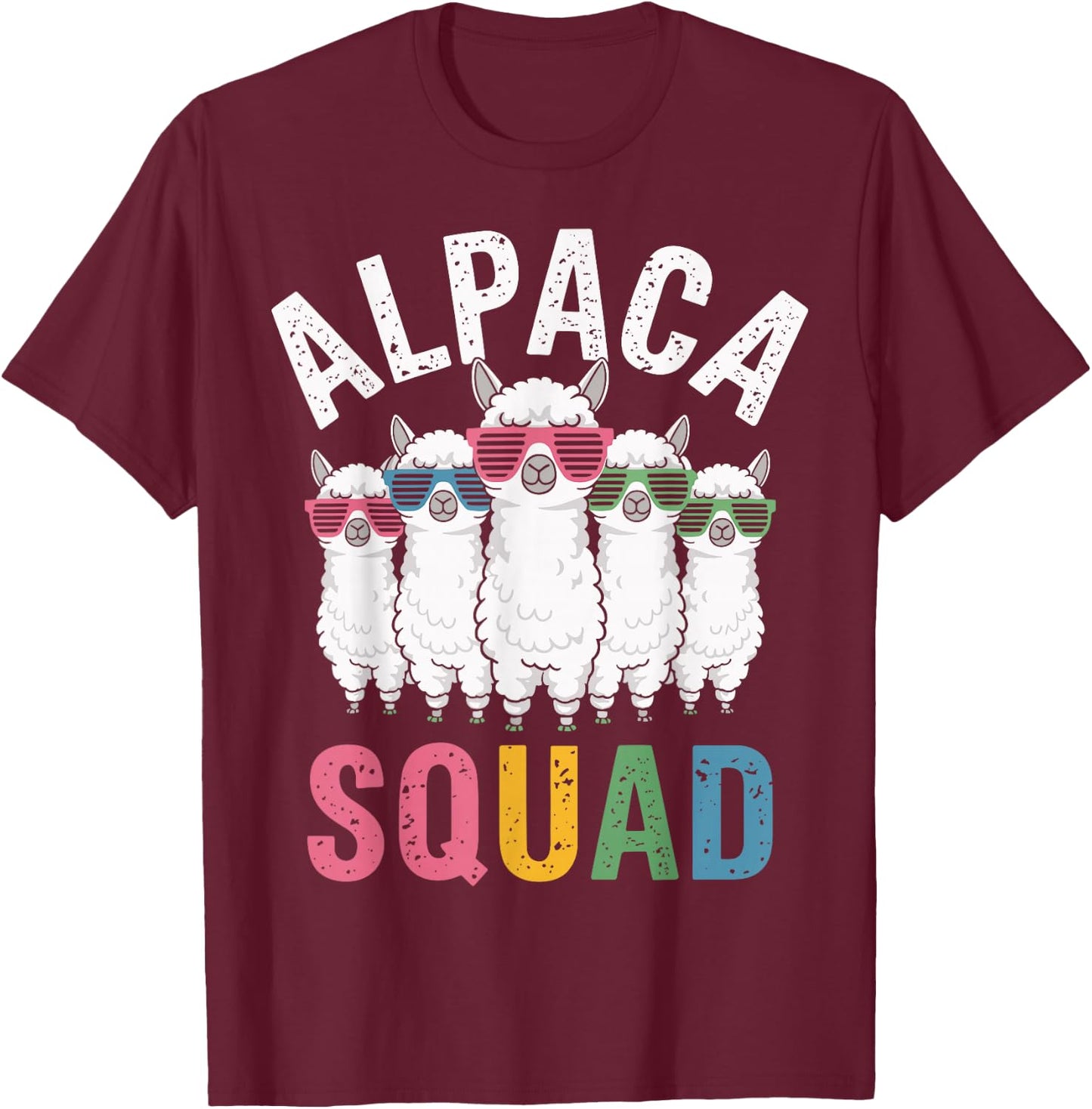 Alpaca Squad Llama T-Shirt - T-Shirt | Maroon