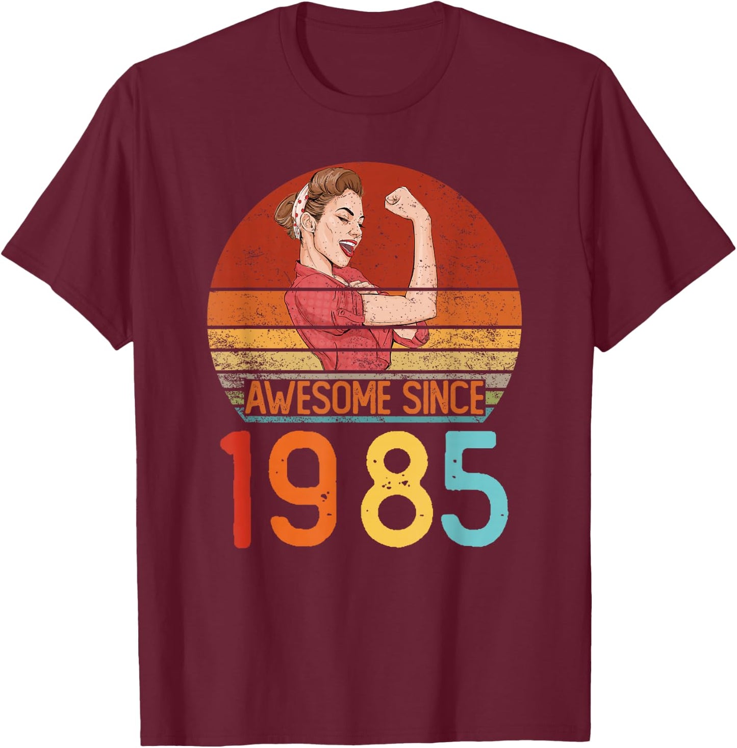 Awesome Since 1985 Birthday Women Vintage 40th Birthday T-Shirt - T-Shirt | Maroon