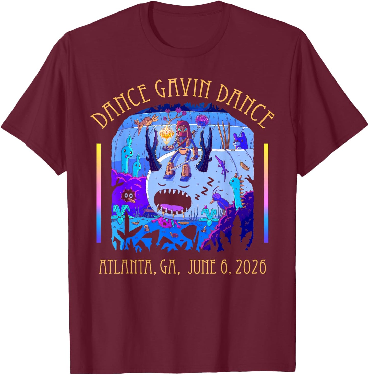Dance Gavin Dance 2026 Tour Atlanta T-Shirt - T-Shirt | Maroon
