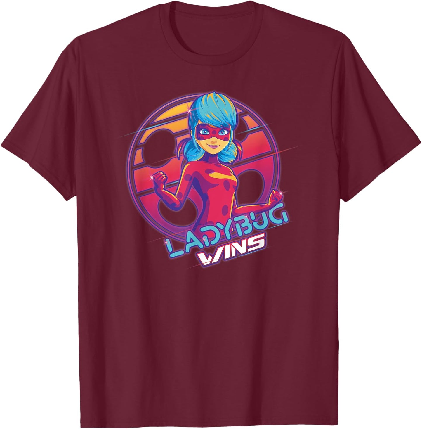 Miraculous Ladybug - Gamer Collection - Ladybug Wins T-Shirt - T-Shirt | Maroon