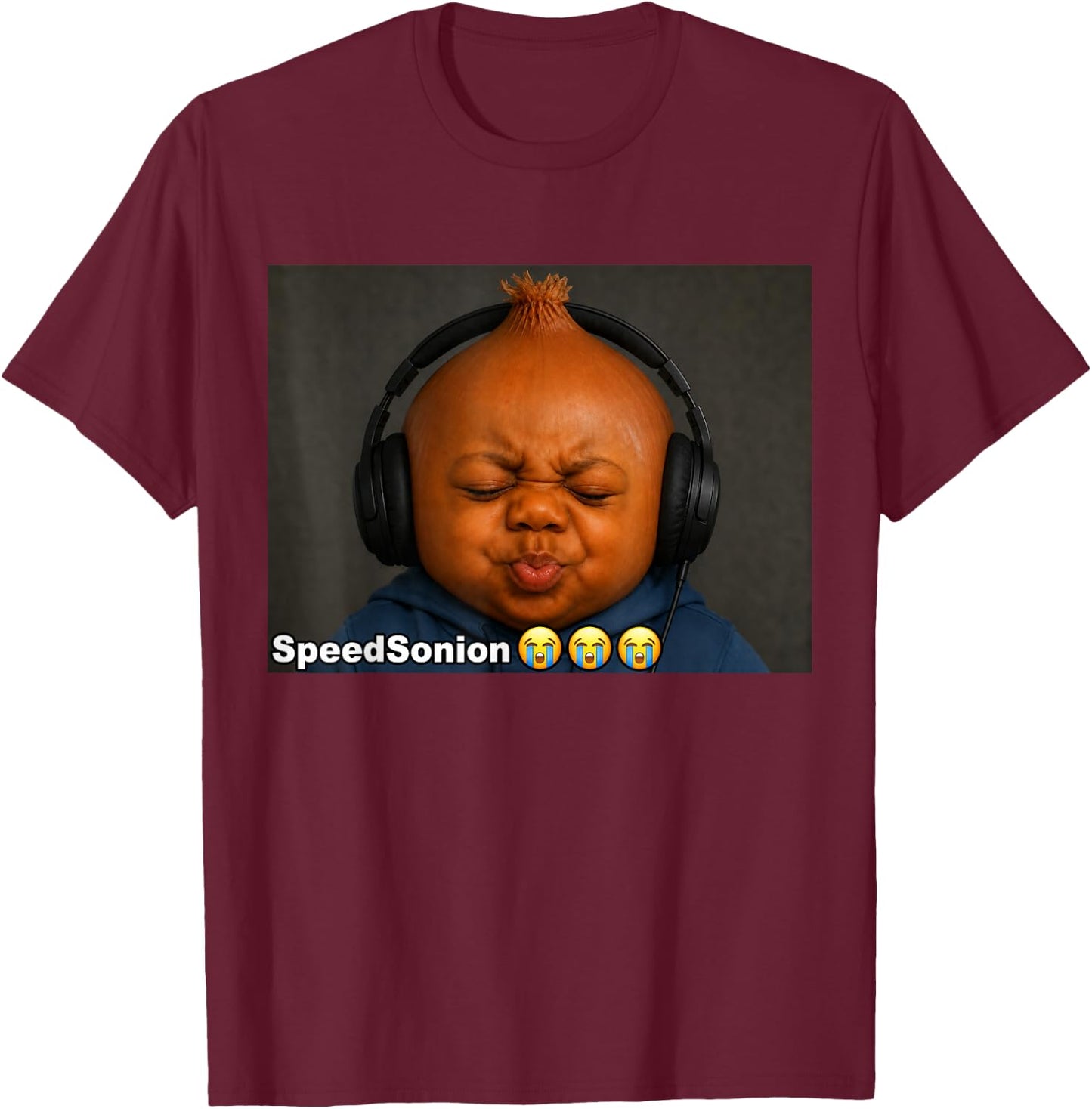 Funny Speed Sonion Ai Baby Speed Son Brainrot Meme T-Shirt - T-Shirt | Maroon