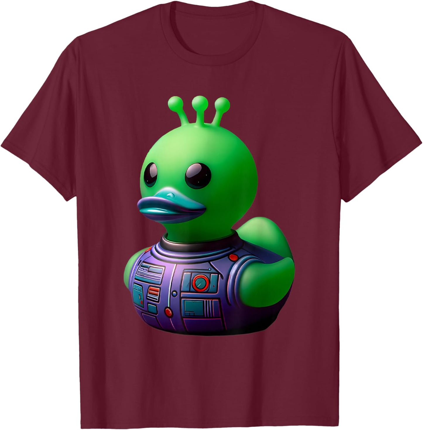 Alien Rubber Duck Green Extraterrestrial Men Women Kids T-Shirt - T-Shirt | Maroon