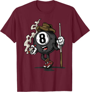 Billiard Ball 8 Pool Billiards T-Shirt - T-Shirt | Maroon