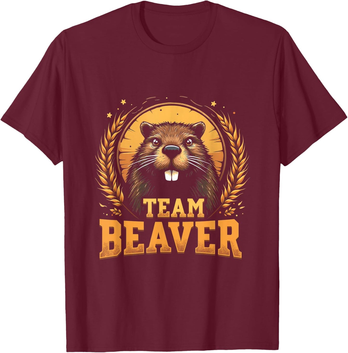 TEAM Beaver Emblem T-Shirt - T-Shirt | Maroon