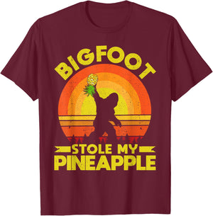 Bigfoot Stole My Pineapple Upside Down Pineapple Swinger T-Shirt - T-Shirt | Maroon