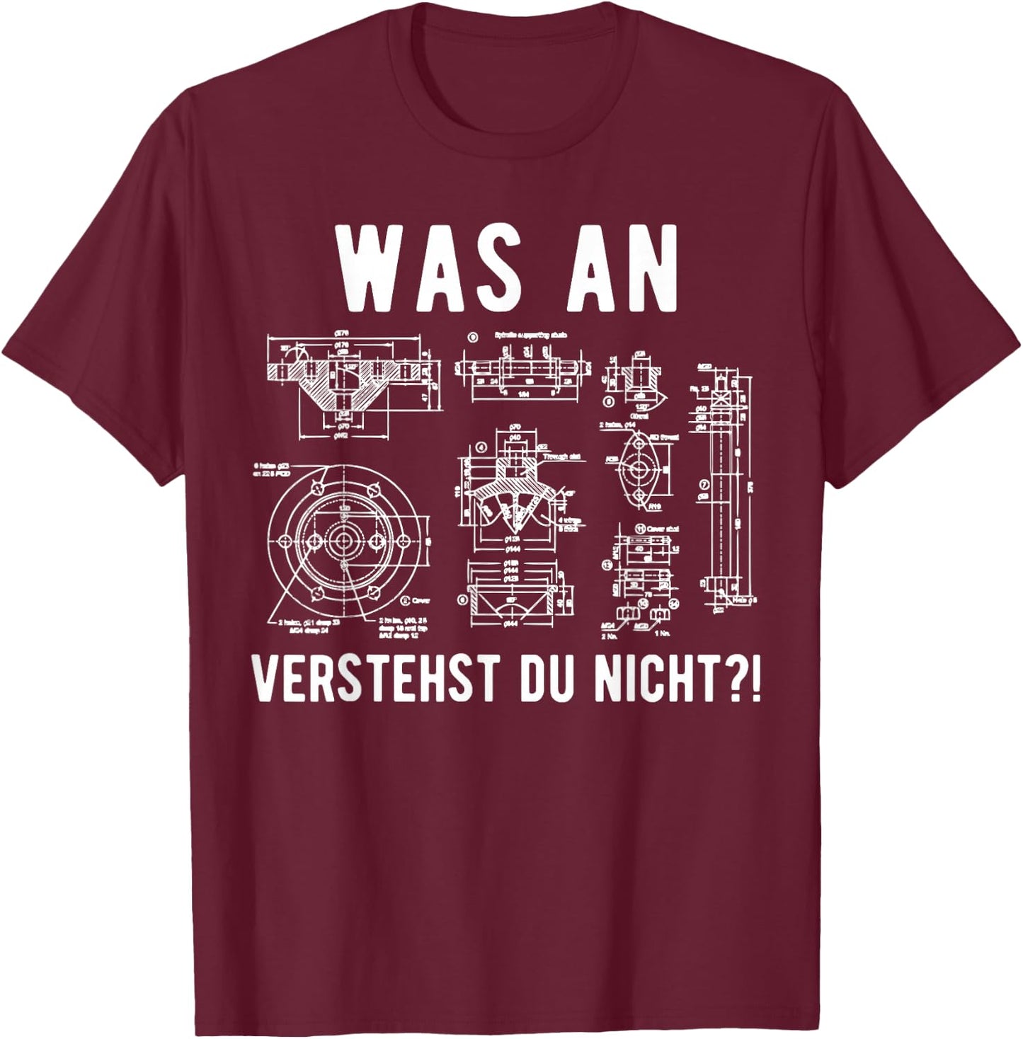 Maschinenbauer Maschinenbau Ingenieur Geschenk , black T-Shirt - T-Shirt | Maroon