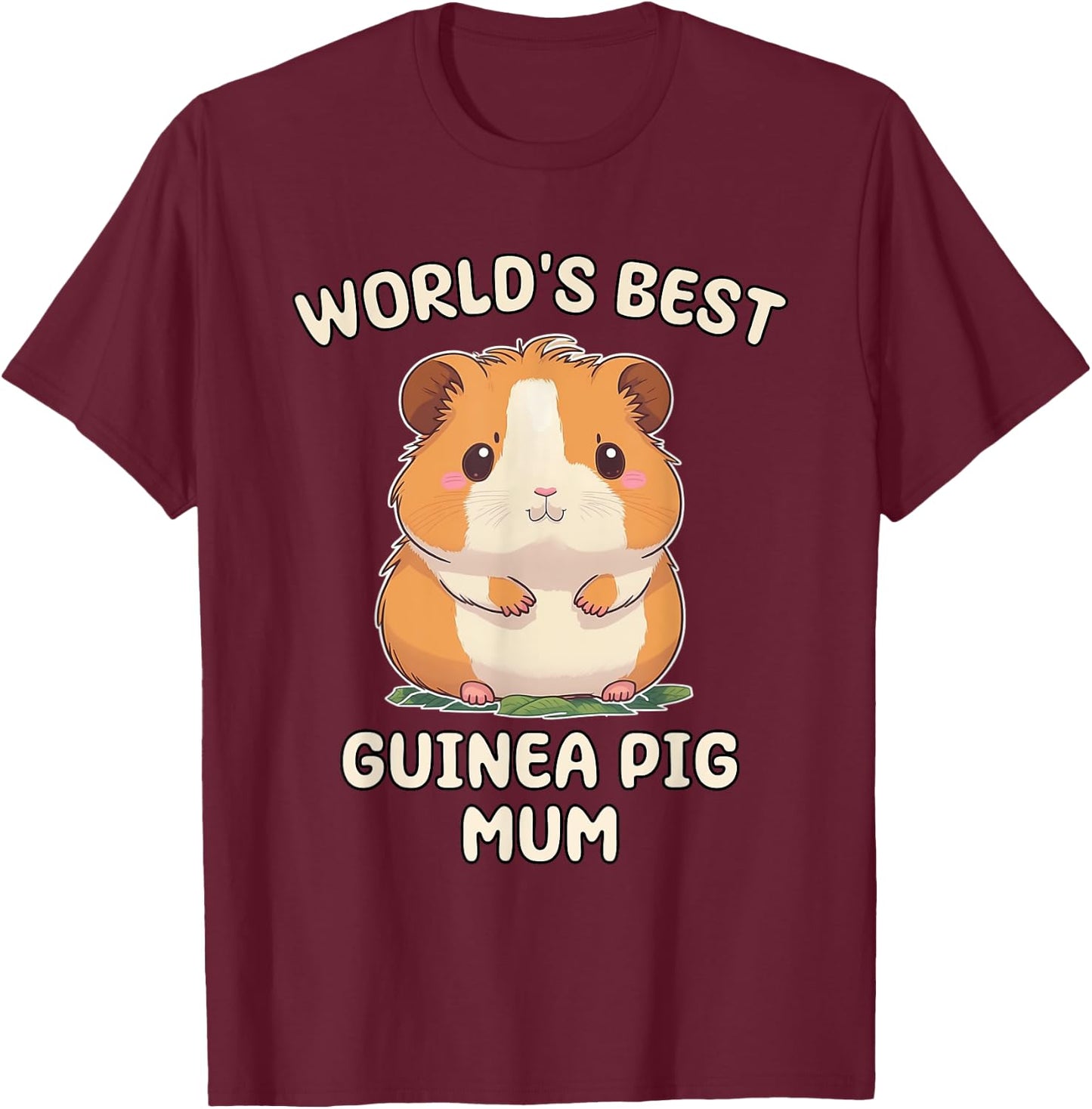 Funny World's Best Guinea Pig Mum Mama Mom T-Shirt - T-Shirt | Maroon