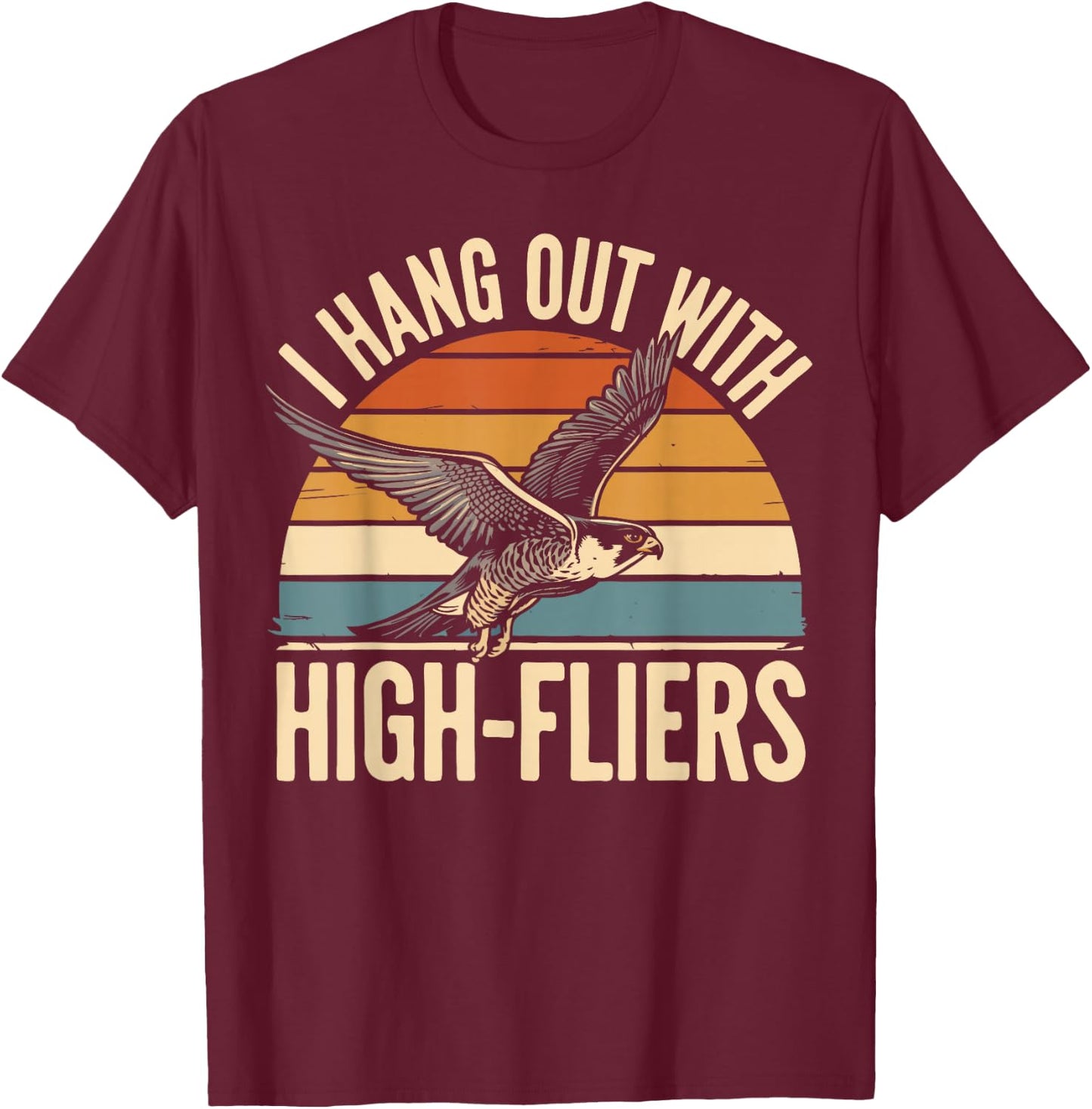 Falconer Falconry Peregrine Falcon T-Shirt - T-Shirt | Maroon
