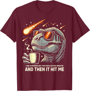 Dinosaur T-Rex Coffee Novelty Men Kids Women Funny Dinosaur T-Shirt - T-Shirt | Maroon