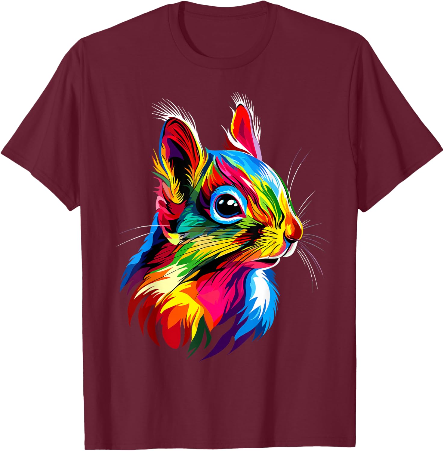 Squirrel Animals Soft Squirrels , Black, S T-Shirt - T-Shirt | Maroon