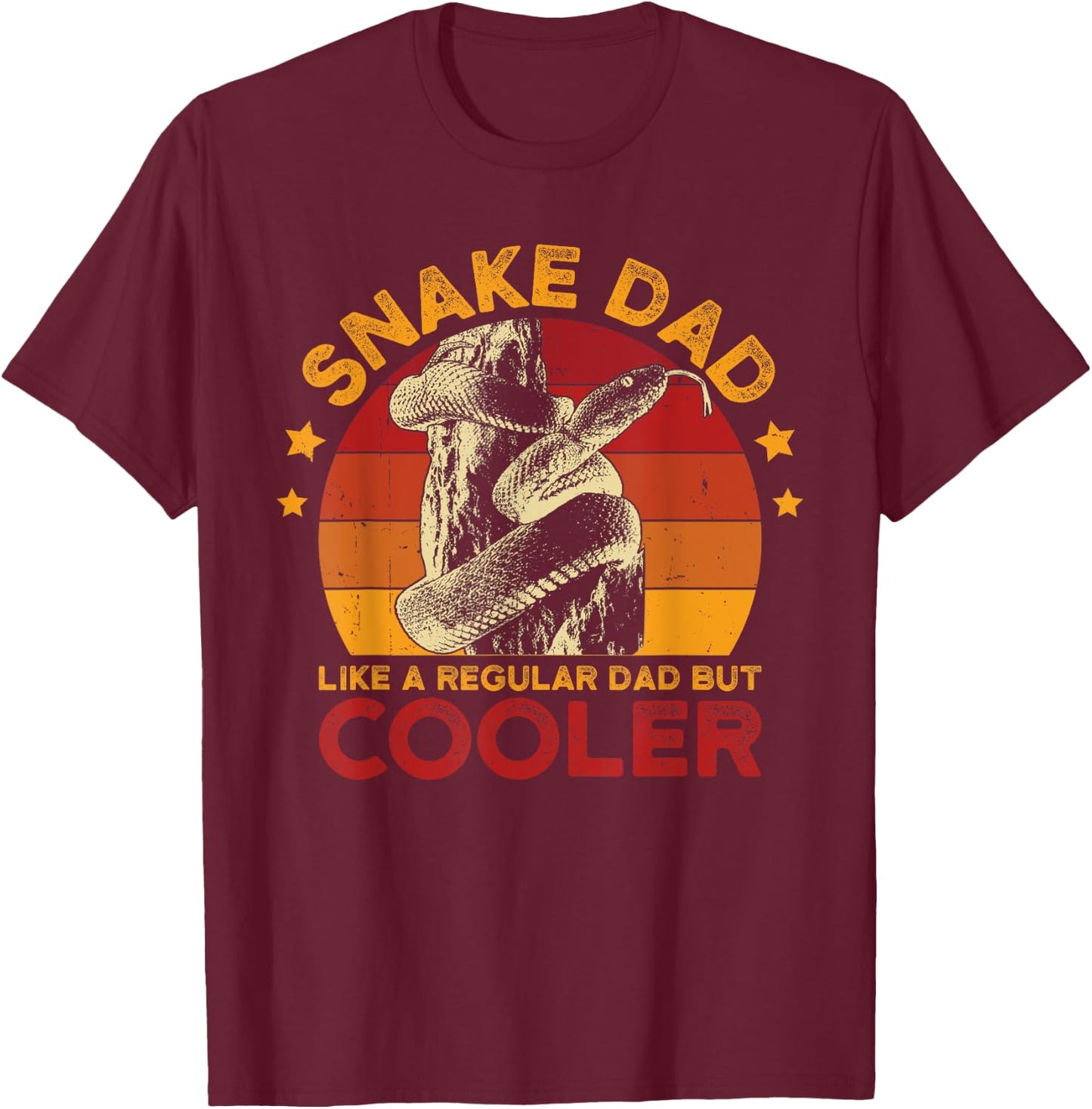 Snake Dad Like A Regular Father Men Vintage Serpent T-Shirt - T-Shirt | Maroon