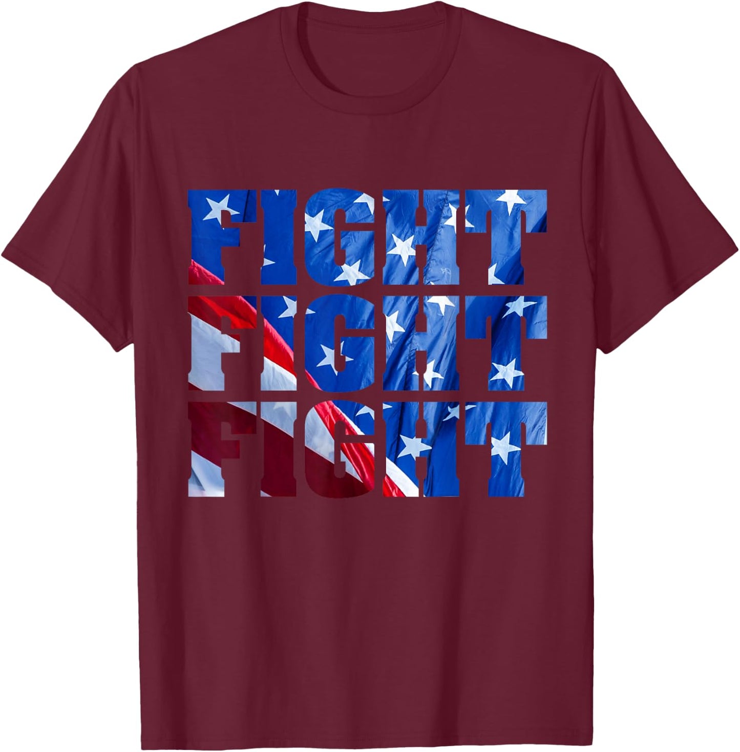 Donald Trump 47 - fight fight , Black, S T-Shirt - T-Shirt | Maroon