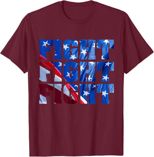 Donald Trump 47 - fight fight , Black, S T-Shirt - T-Shirt | Maroon