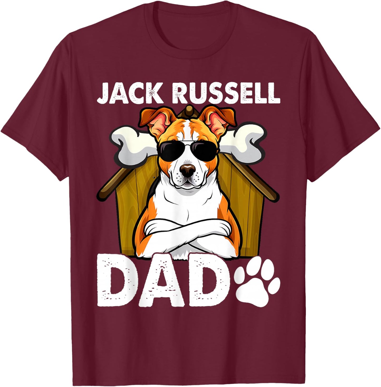 Jack Russell Terrier Dad Male Dogs T-Shirt - T-Shirt | Maroon