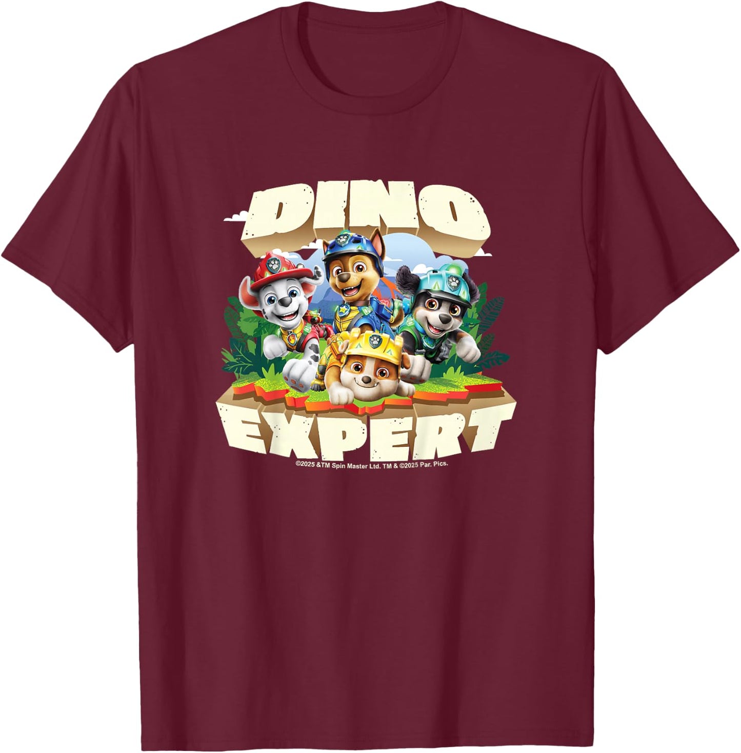Paw Patrol: The Dino Movie - Dino Expert T-Shirt - T-Shirt | Maroon