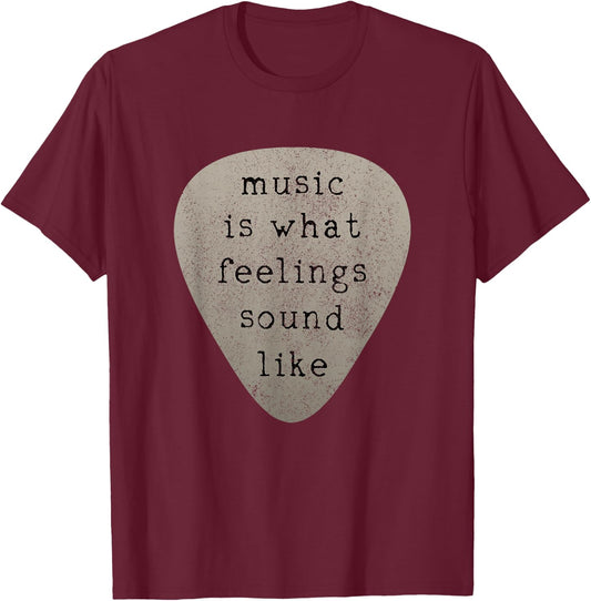 Guitar Player Plectrum Guitarist Musician Shirt Gift T-Shirt - T-Shirt | Maroon