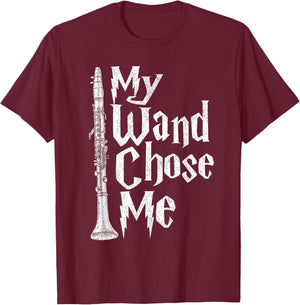 My Wand Chose Me - Clarinet Player Clarinetist Music Lover T-Shirt - T-Shirt | Maroon