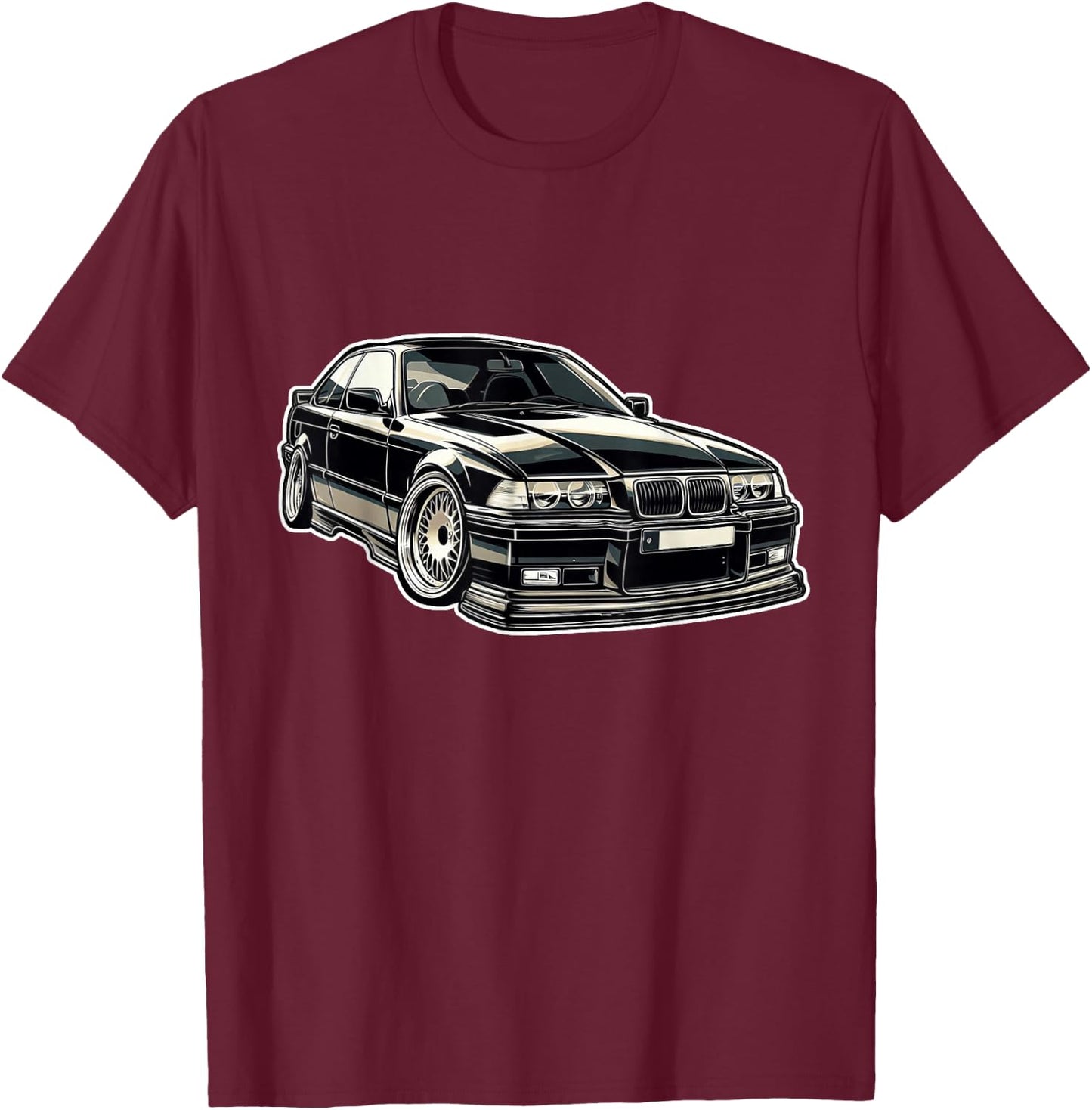Alte Deutsche Klassische Autos Tuning E36 , Black, S T-Shirt - T-Shirt | Maroon