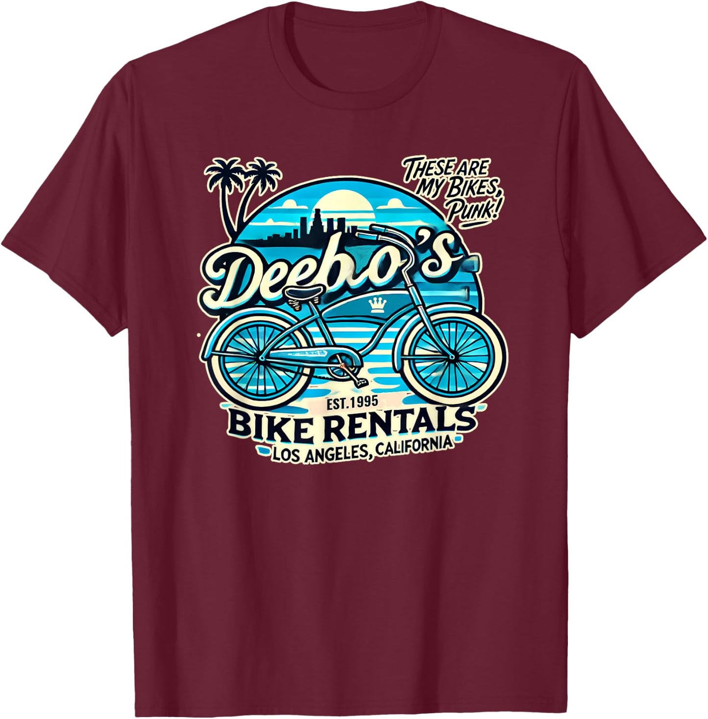Deebo's Bike Rentals Los Angeles 1995 Magasin de vélos T-Shirt - T-Shirt | Maroon