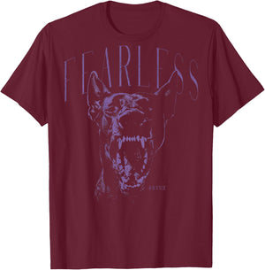 Wild Dog Doberman Portrait Dog Owner Back Print Doberman T-Shirt - T-Shirt | Maroon