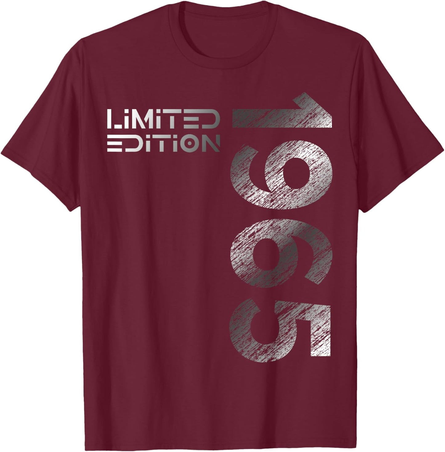 60th Birthday Limited Edition Vintage 1965 Man Woman , black T-Shirt - T-Shirt | Maroon