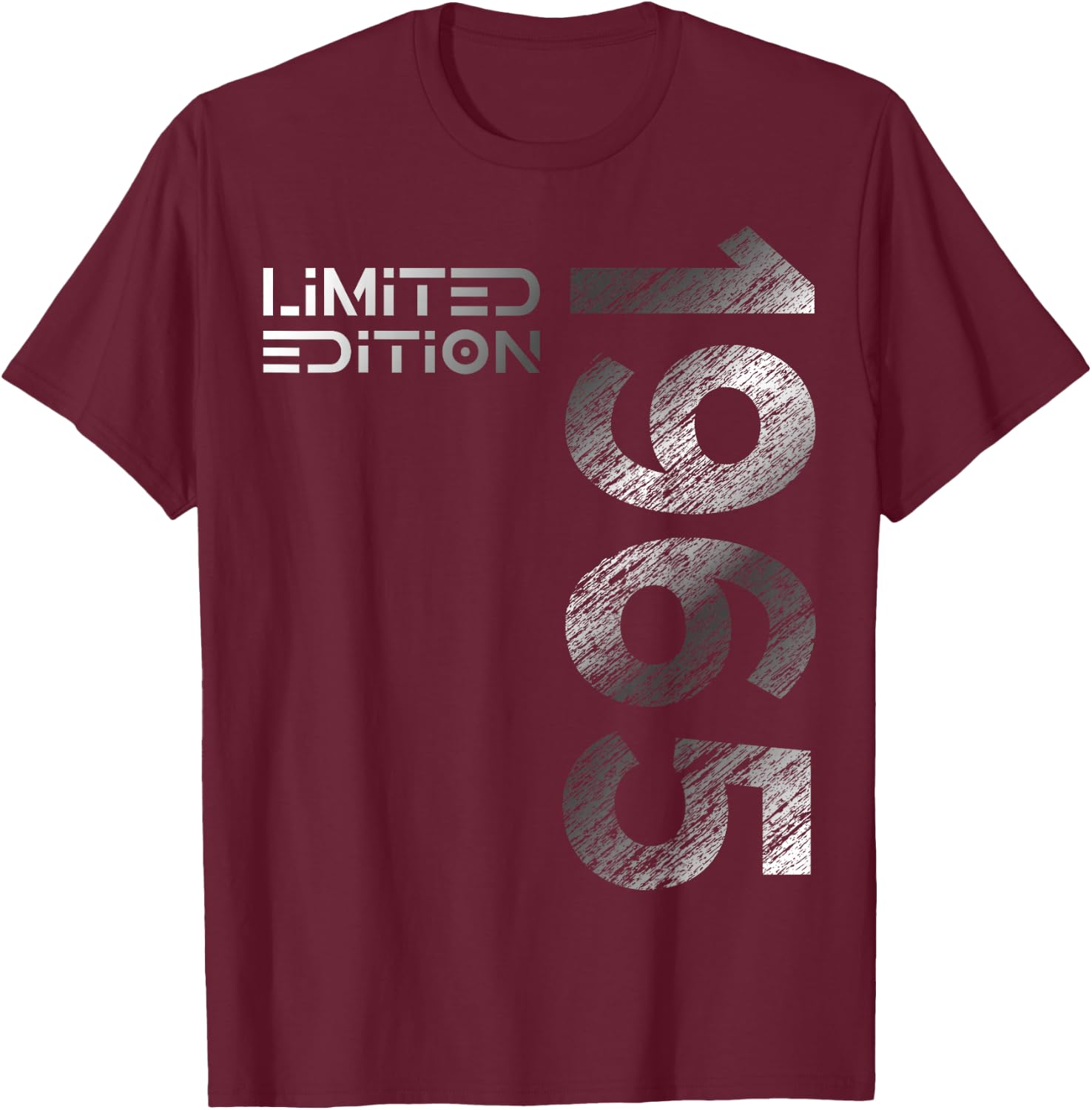 60th Birthday Limited Edition Vintage 1965 Man Woman , black T-Shirt - T-Shirt | Maroon