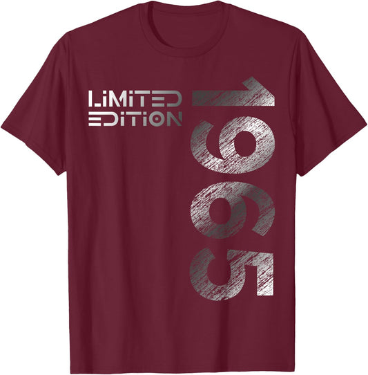 60th Birthday Limited Edition Vintage 1965 Man Woman , black T-Shirt - T-Shirt | Maroon