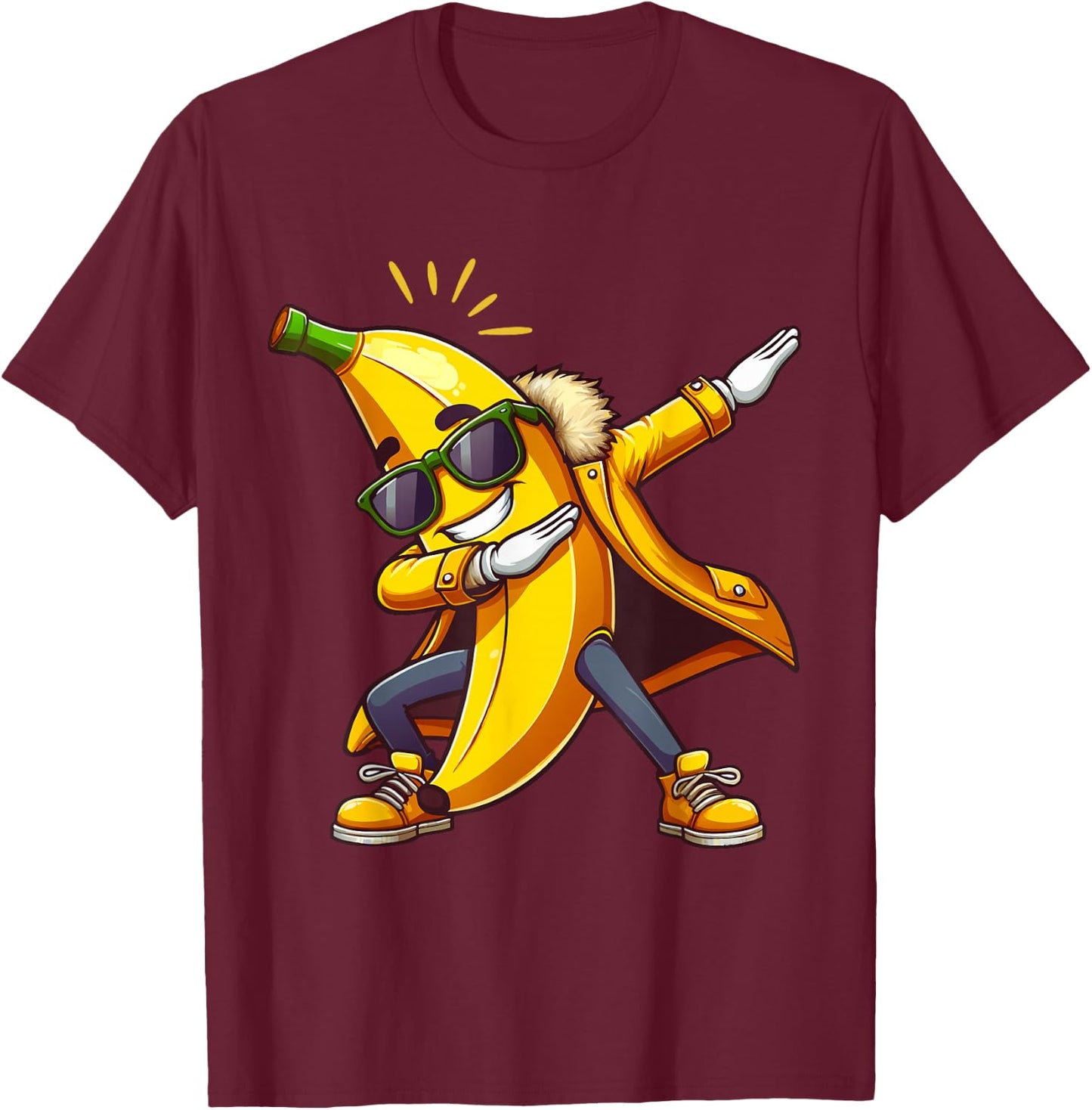 Cool Dab Banana Funny dabbing Yellow Banana Dancing Fruit T-Shirt - T-Shirt | Maroon
