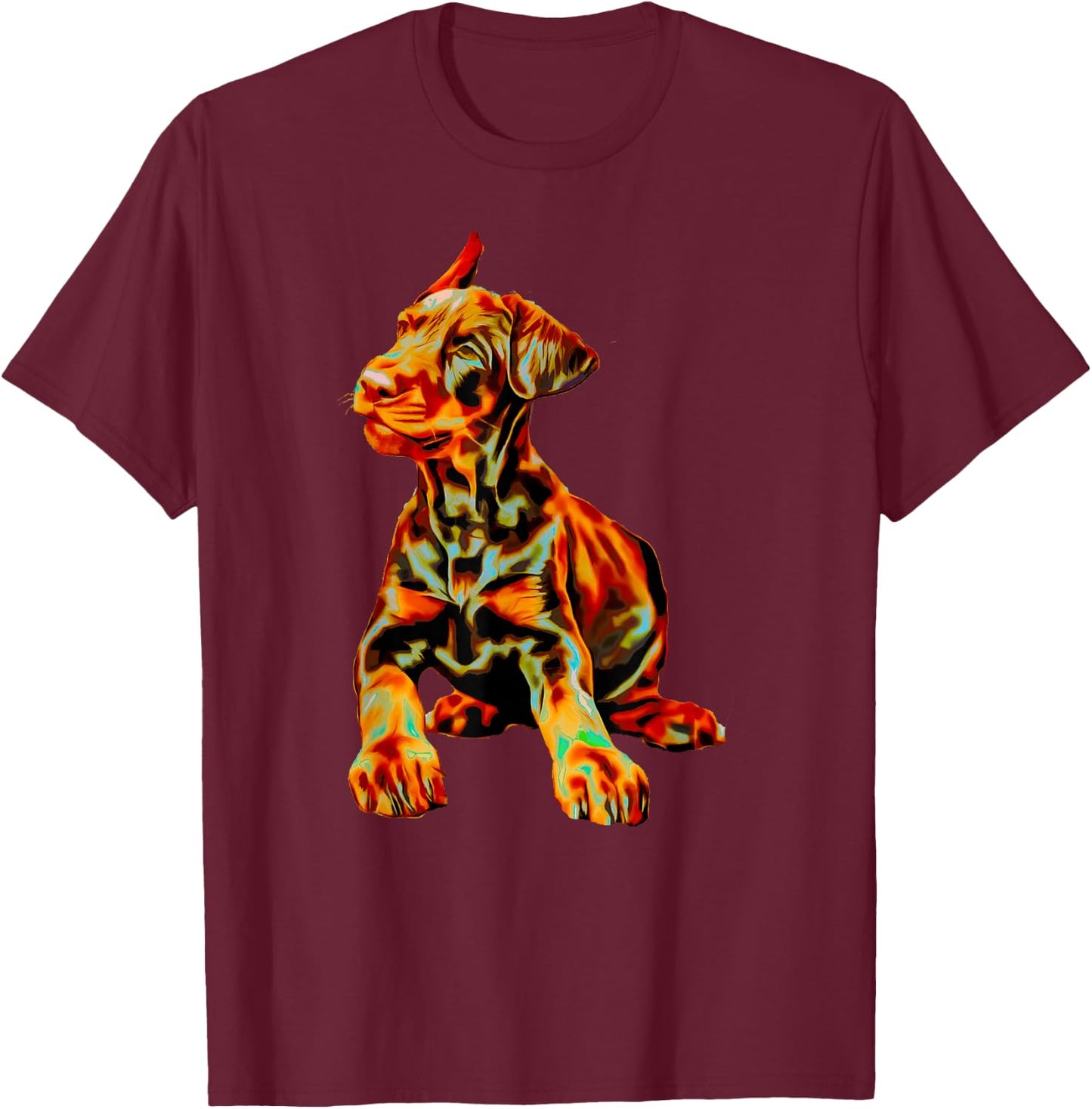 Doberman T Shirt Funny Doberman Shirt Men Women Kids T-Shirt - T-Shirt | Maroon