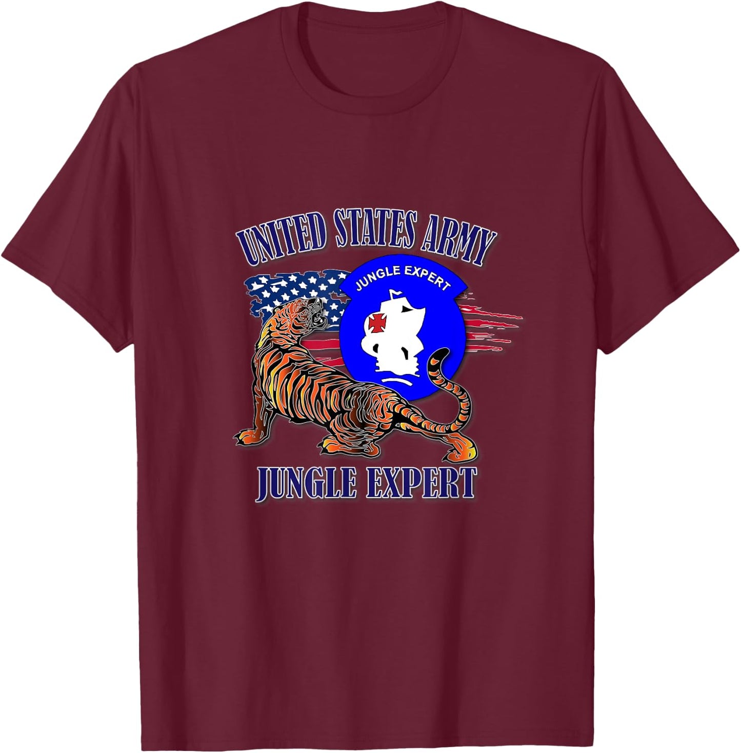 Jungle Expert (Front Design) T-Shirt - T-Shirt | Maroon