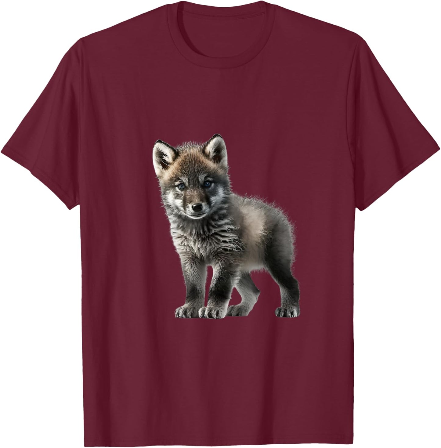 Super süßes Baby Wolf Motiv. Flauschig weich und kuschelig T-Shirt - T-Shirt | Maroon