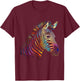 Zebra Colourful - Art Animal Zoo Animal Lovers Zebra T-Shirt - T-Shirt | Maroon
