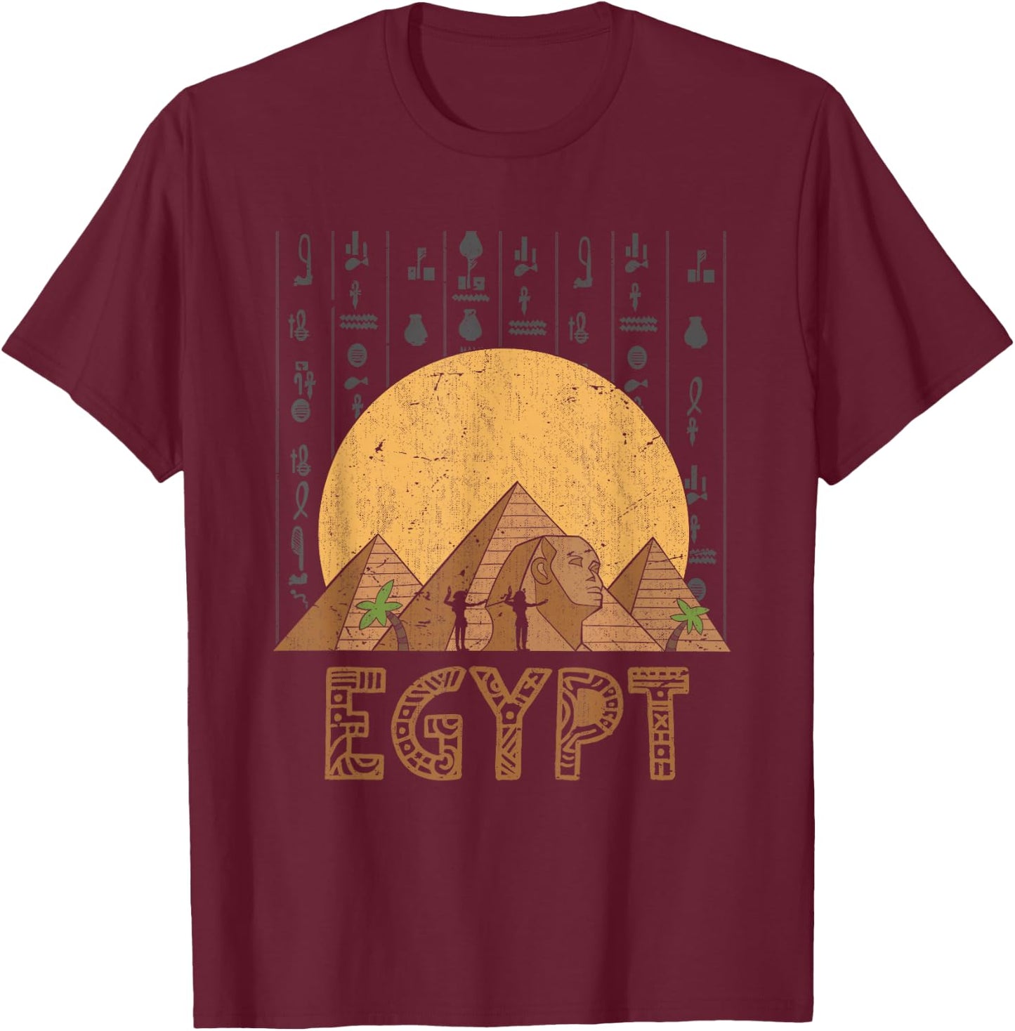 Ägyptische Pyramiden Sphinx Pharao Ägypter Geschenk Ägypten T-Shirt - T-Shirt | Maroon