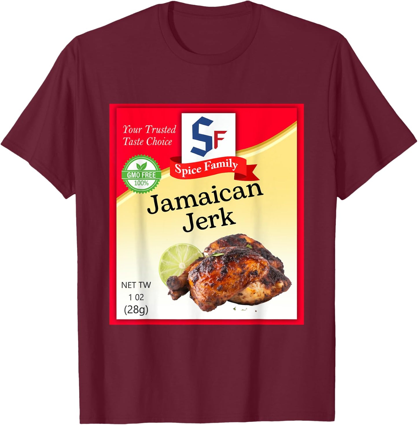 Jamaican Jerk Condiment Costume Holiday Spice Group Costumes T-Shirt - T-Shirt | Maroon
