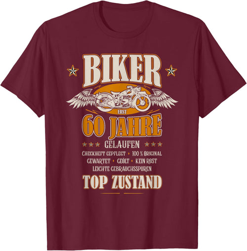 60th Birthday Biker Motorcycle Man Gift Funny , black, s