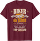 60th Birthday Biker Motorcycle Man Gift Funny , black, s T-Shirt - T-Shirt | Maroon