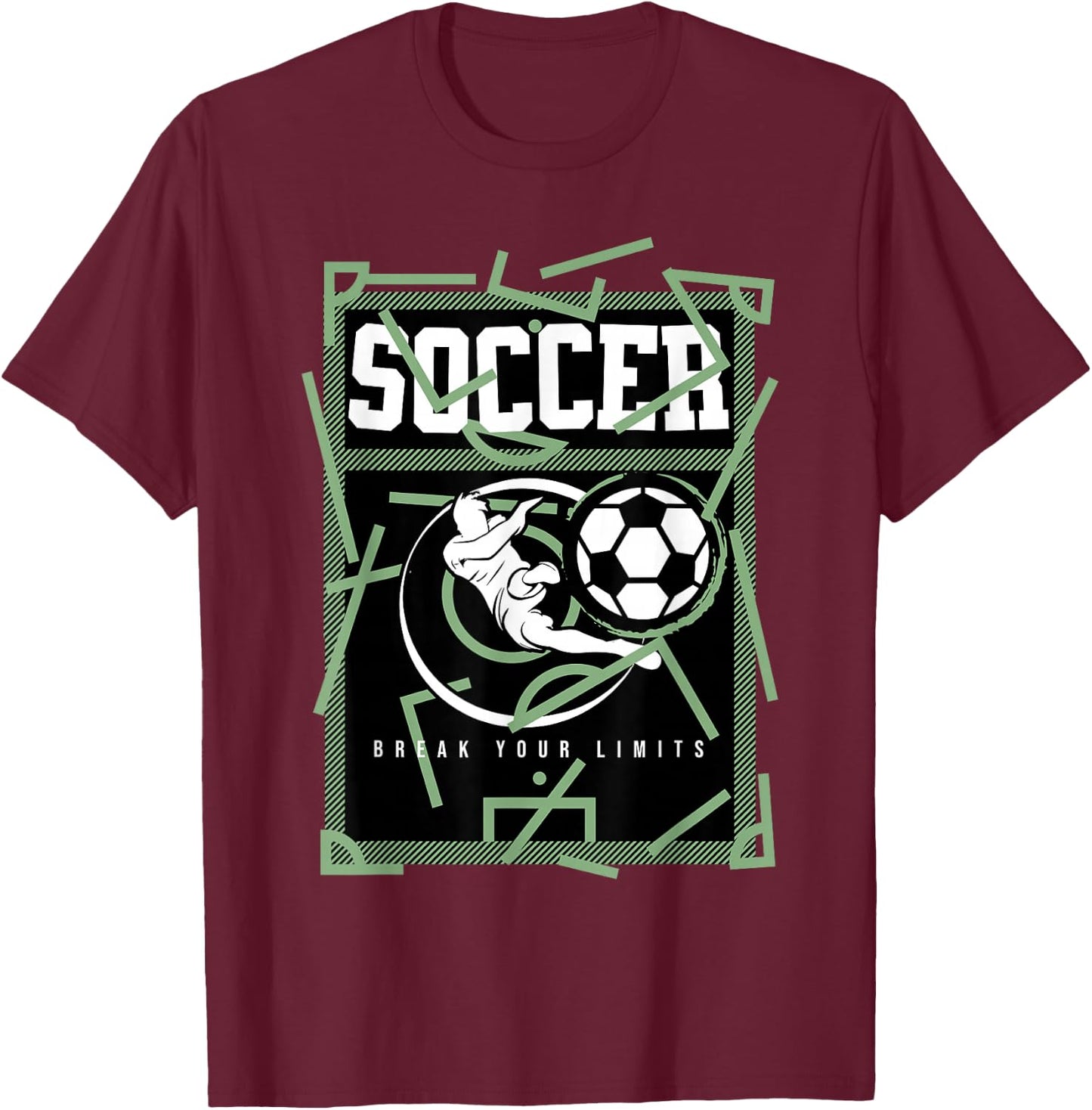 Soccer Break Your Limits Attitude T-Shirt - T-Shirt | Maroon