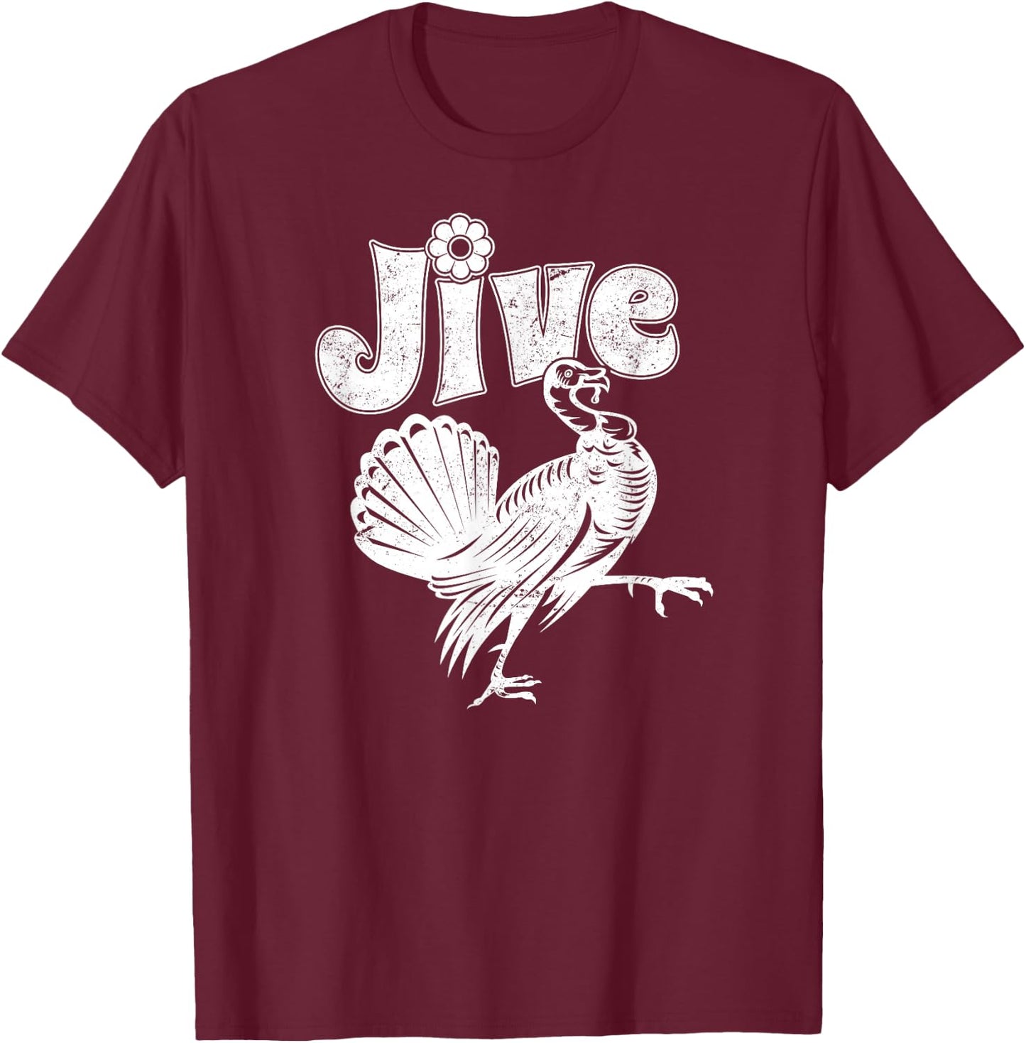 Retro Jive Turkey, Funny Thanksgiving T-Shirt - T-Shirt | Maroon