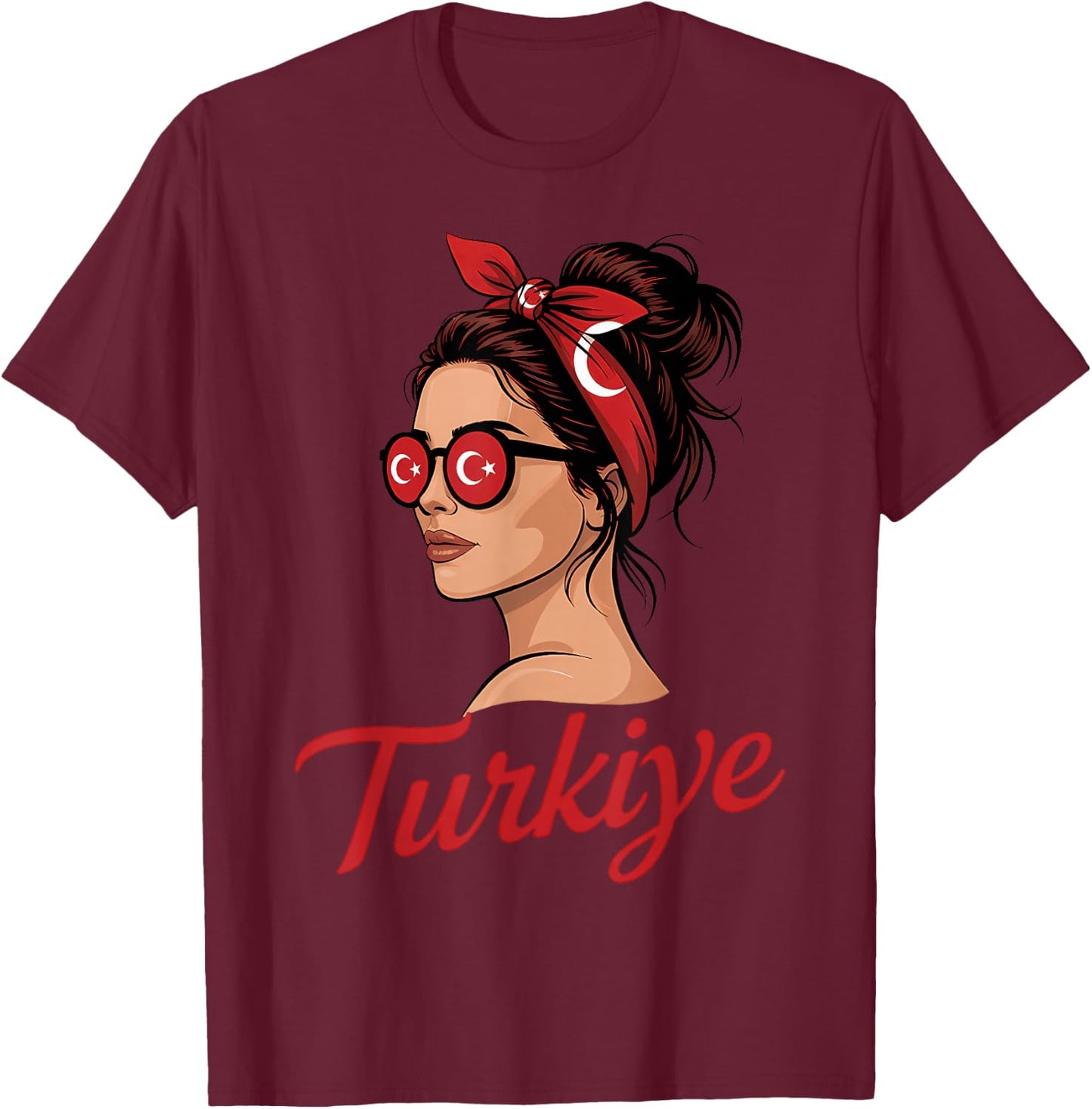 Turkey Roots Turkish Flag T-Shirt - T-Shirt | Maroon