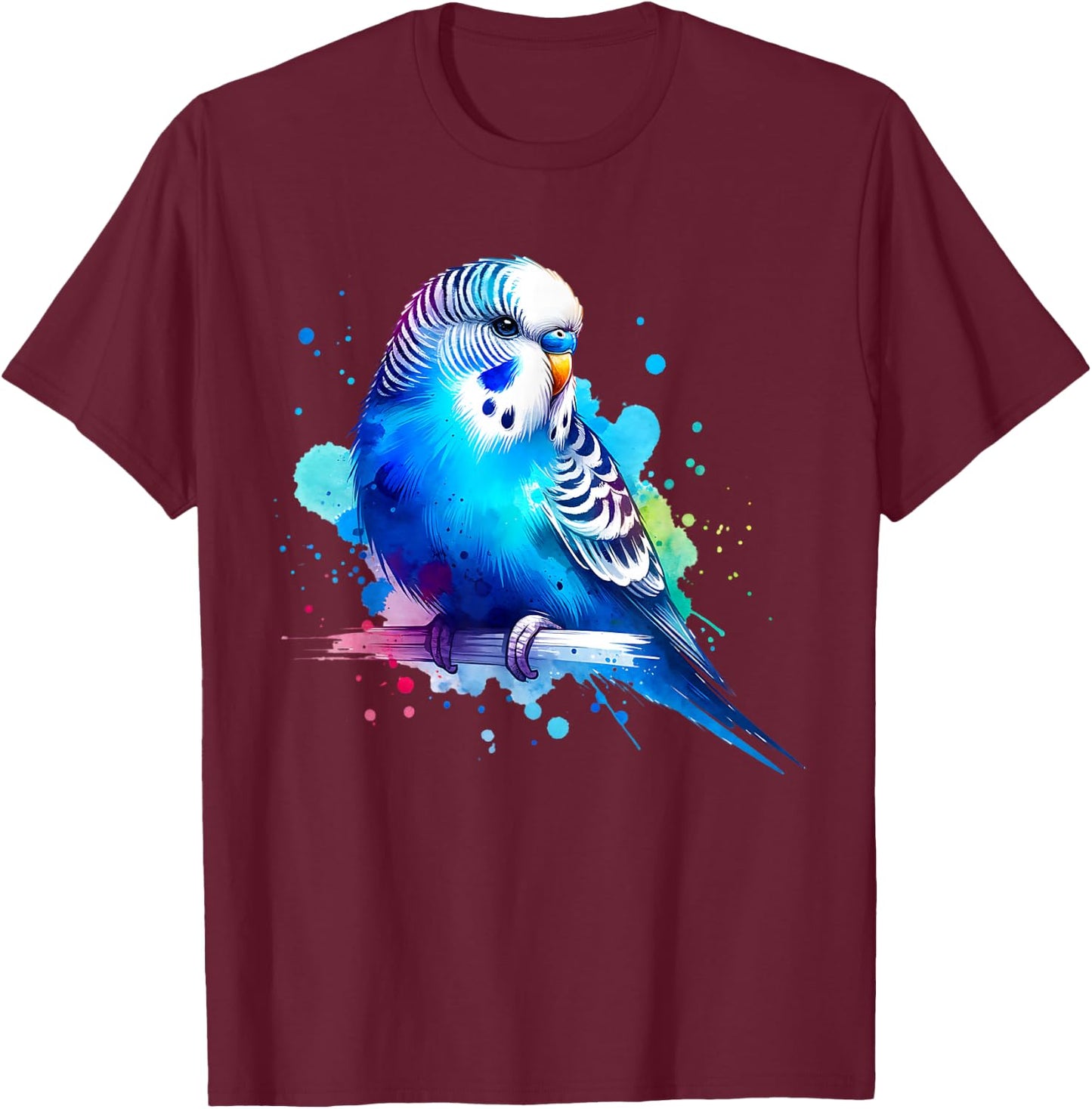 Budgie Budgerigar Budgerigar , black T-Shirt - T-Shirt | Maroon