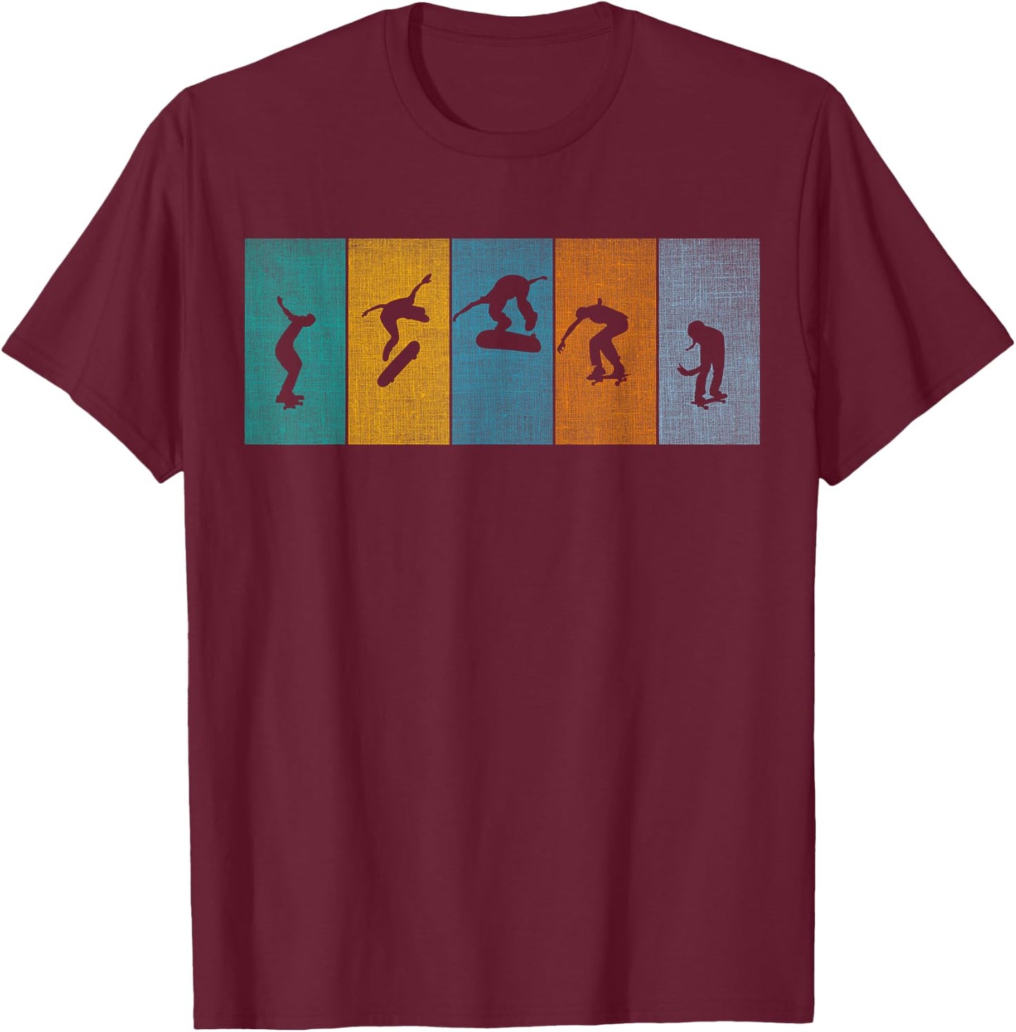Retro Skater - Vintage Skateboarder, Skateboarding Lover T-Shirt - T-Shirt | Maroon