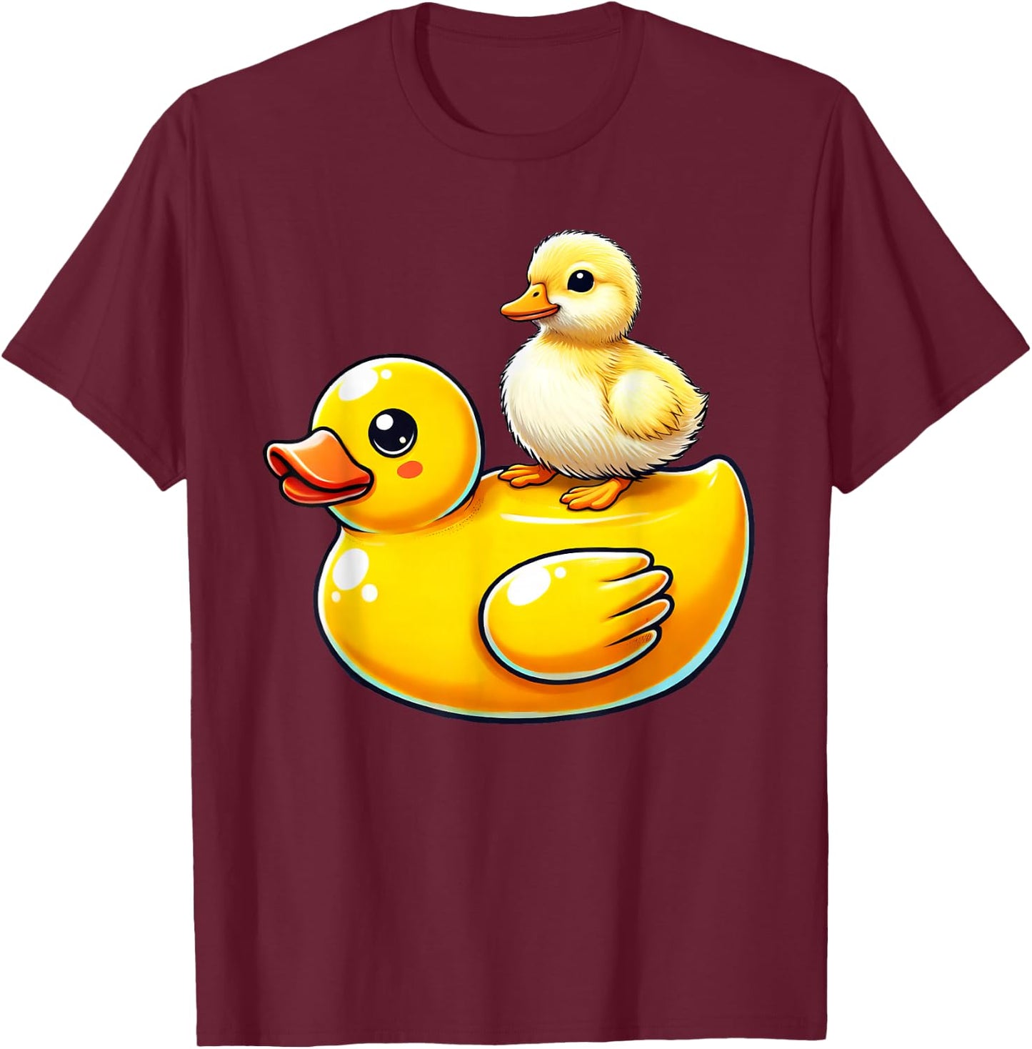Cute Duckling Rubber Duck T-Shirt - T-Shirt | Maroon