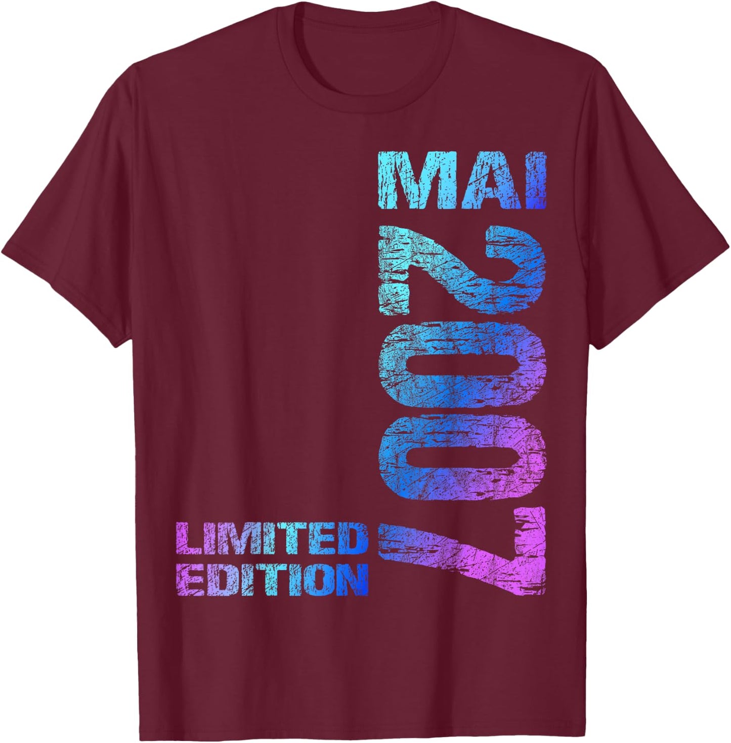 Mai 2007 Junge Mädchen 19. Geburtstag Limited Edition 19 T-Shirt - T-Shirt | Maroon