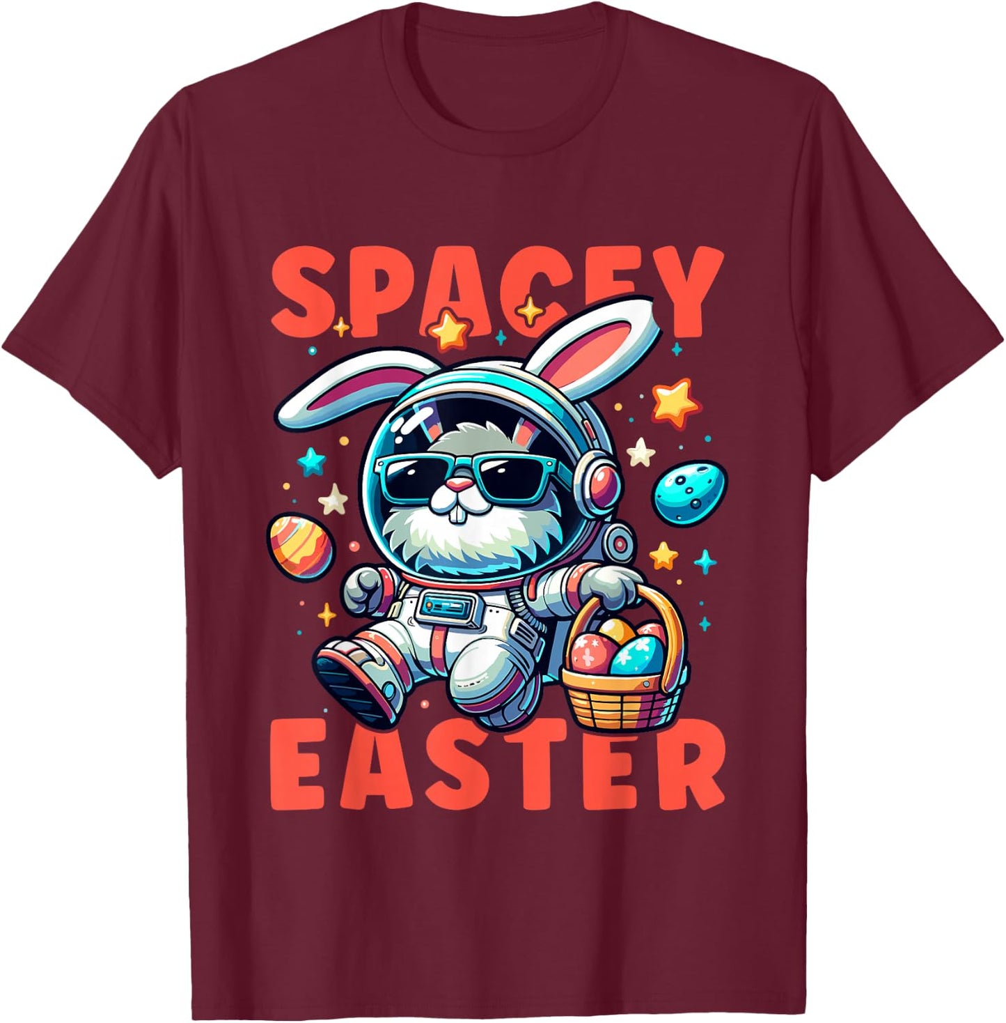Astronaut Osterhase Jungen Mädchen Osternest Frohe Ostern T-Shirt - T-Shirt | Maroon