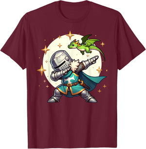 Ren Faire Dabbing Medieval Knight Dragon Funny Renaissance T-Shirt - T-Shirt | Maroon