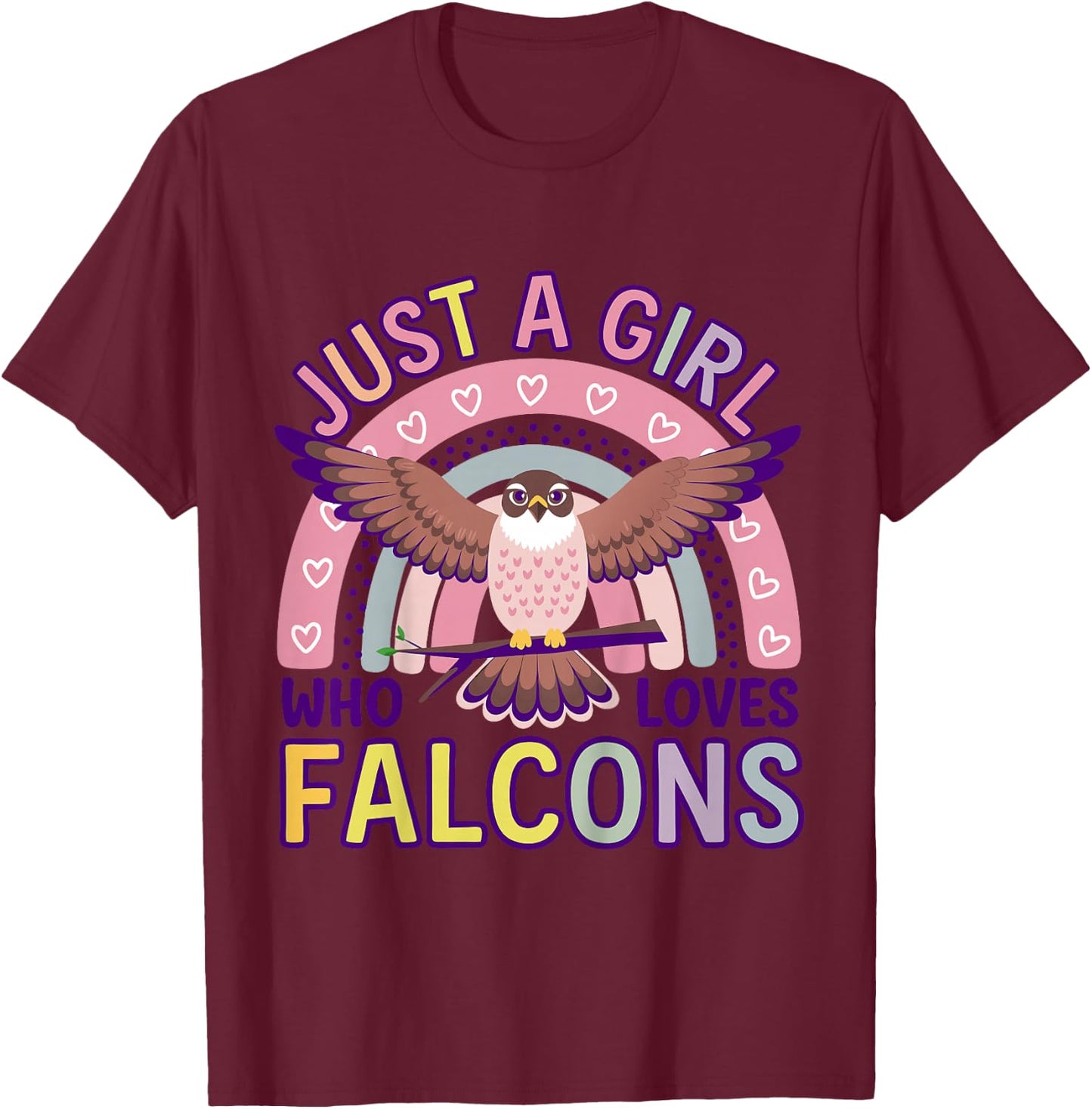 Girl Falcon Kids T-Shirt - T-Shirt | Maroon