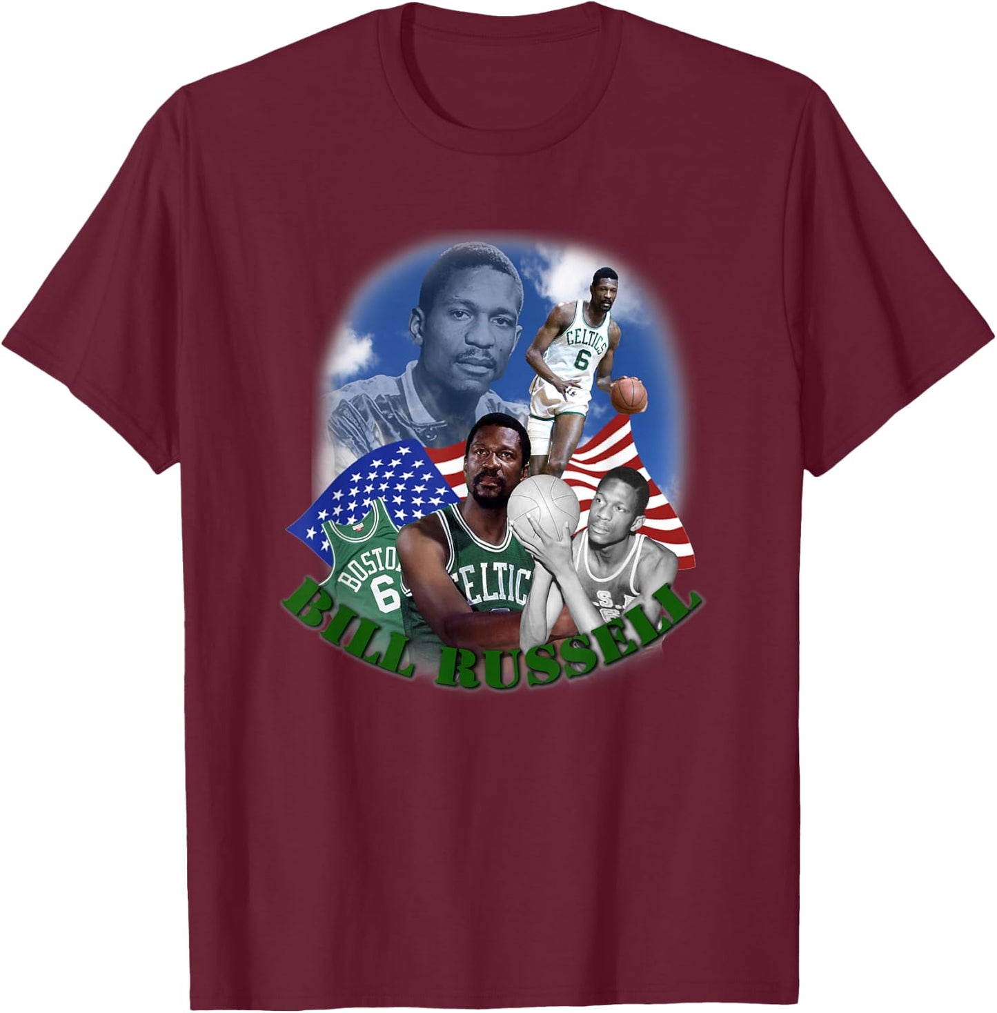 Bill Russell_010 T-Shirt - T-Shirt | Maroon